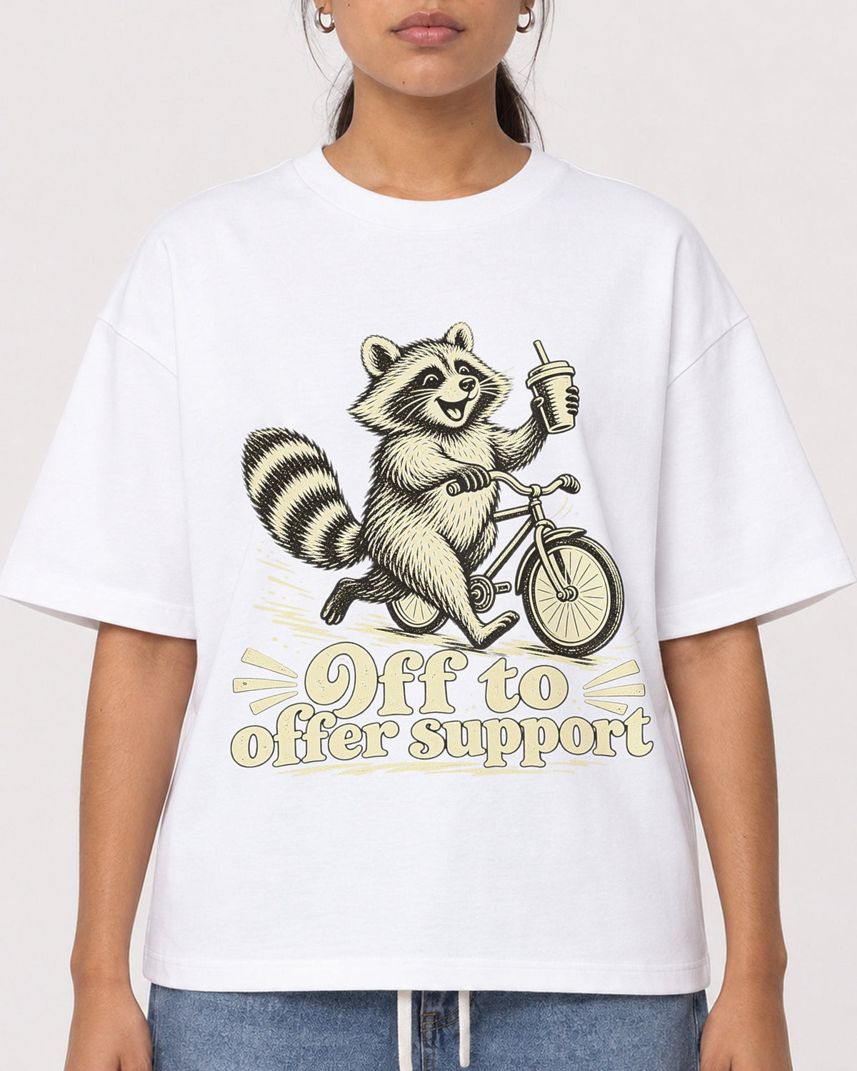 Mockup Boxy Heavyweight Tee White female close-up 16