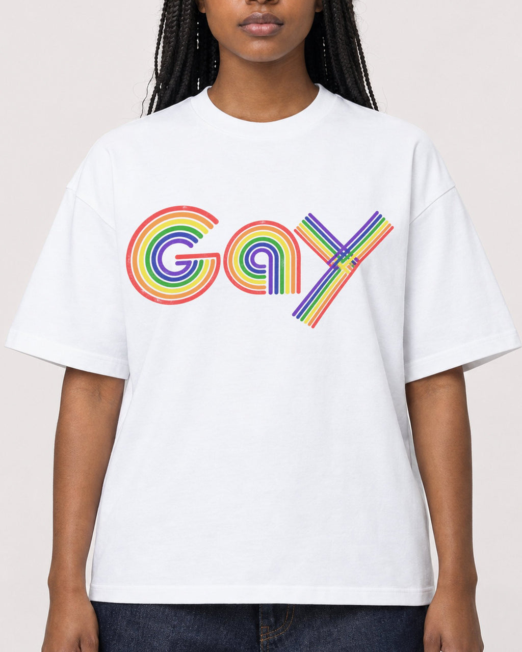Mockup Boxy Heavyweight Tee White female close-up 04