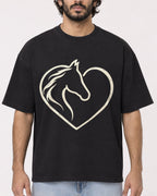 Mockup Boxy Heavyweight Tee Black male close-up 17
