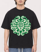 Mockup Boxy Heavyweight Tee Black male close-up 03