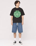 Mockup Boxy Heavyweight Tee Black male full-body 03