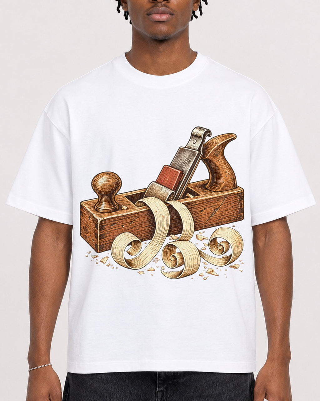 Mockup Boxy Heavyweight Tee White male close-up 05