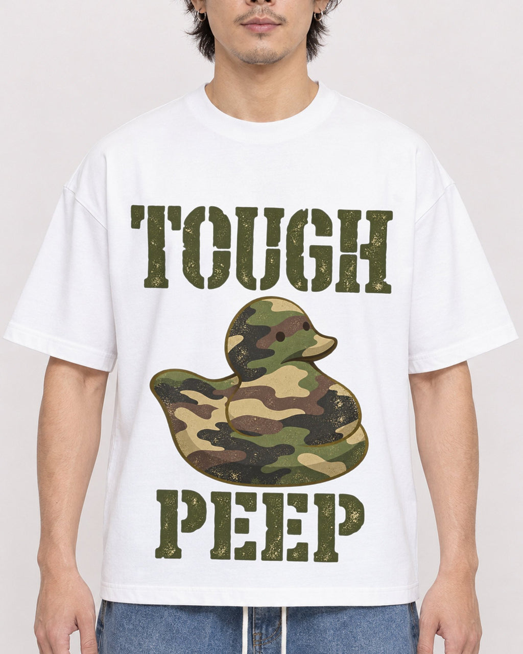 Mockup Boxy Heavyweight Tee White male close-up 03