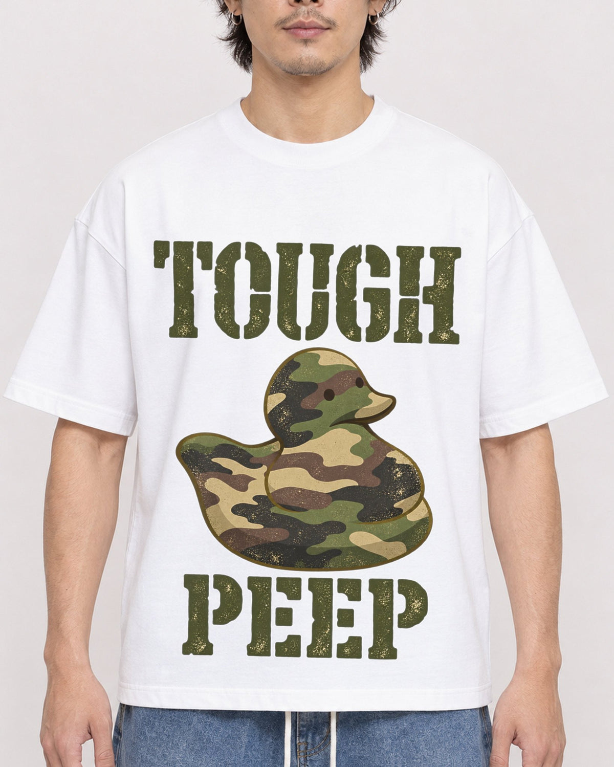 Mockup Boxy Heavyweight Tee White male close-up 03