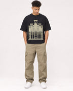 Mockup Boxy Heavyweight Tee Black male full-body 20