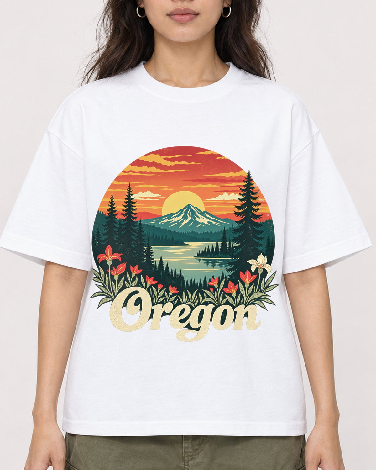 Mockup Boxy Heavyweight Tee White female close-up 02