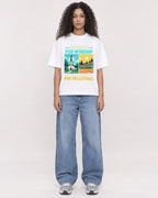 Mockup Boxy Heavyweight Tee White female full-body 10