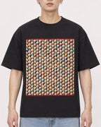 Mockup Boxy Heavyweight Tee Black male close-up 01