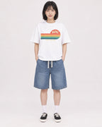 Mockup Boxy Heavyweight Tee White female full-body 11