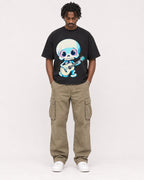 Mockup Boxy Heavyweight Tee Black male full-body 04