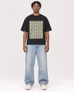 Mockup Boxy Heavyweight Tee Black male full-body 05