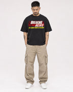 Mockup Boxy Heavyweight Tee Black male full-body 12