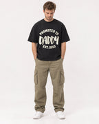 Mockup Boxy Heavyweight Tee Black male full-body 08