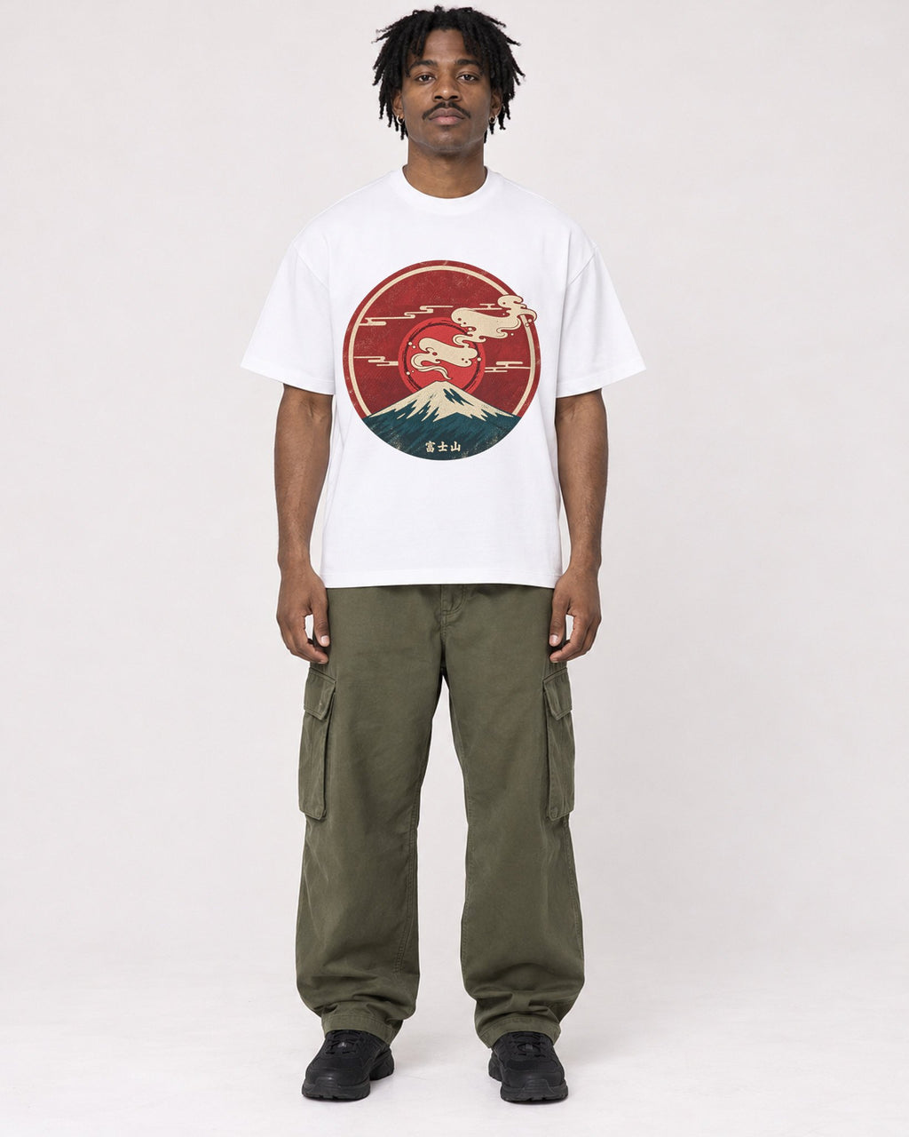 Mockup Boxy Heavyweight Tee White male full-body 04
