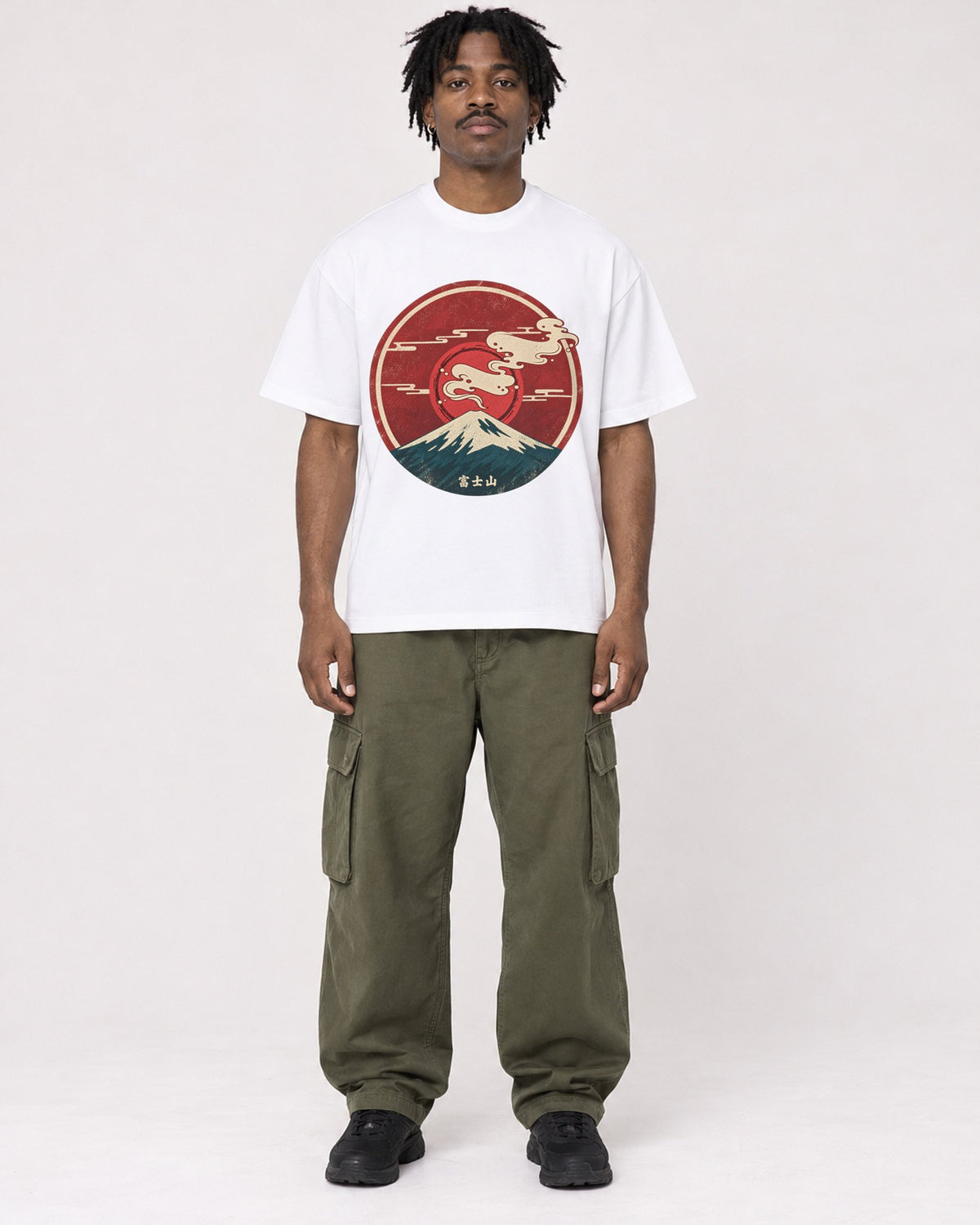 Mockup Boxy Heavyweight Tee White male full-body 04