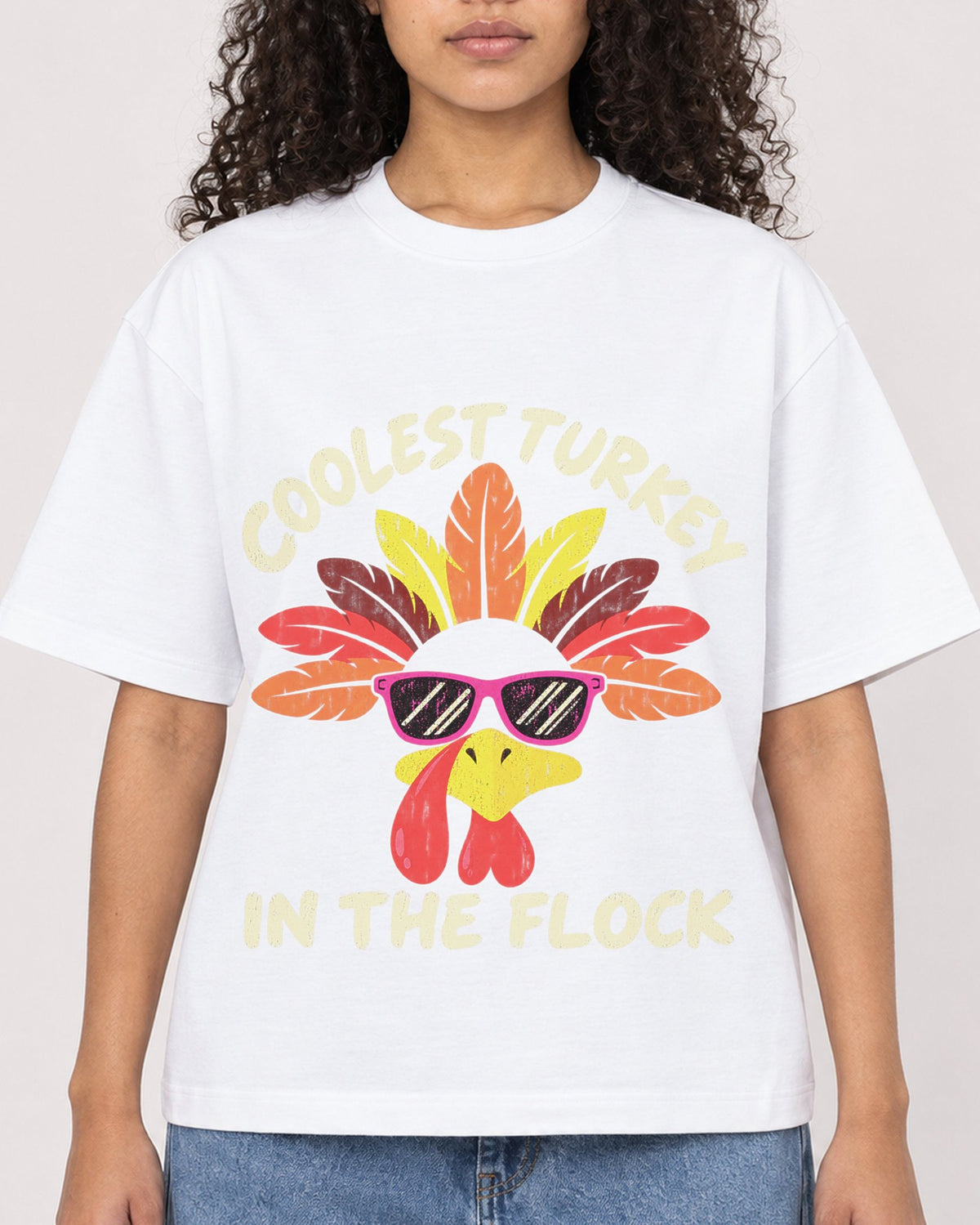 Mockup Boxy Heavyweight Tee White female close-up 10