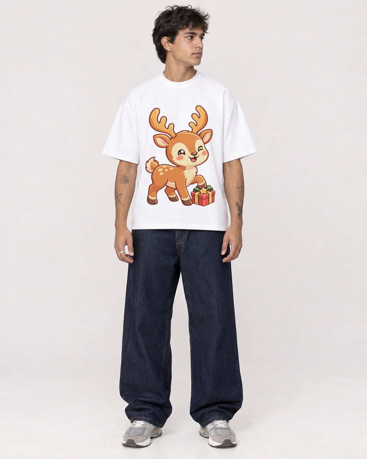 Mockup Boxy Heavyweight Tee White male full-body 06