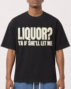 Mockup Boxy Heavyweight Tee Black male close-up 15