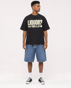 Mockup Boxy Heavyweight Tee Black male full-body 15