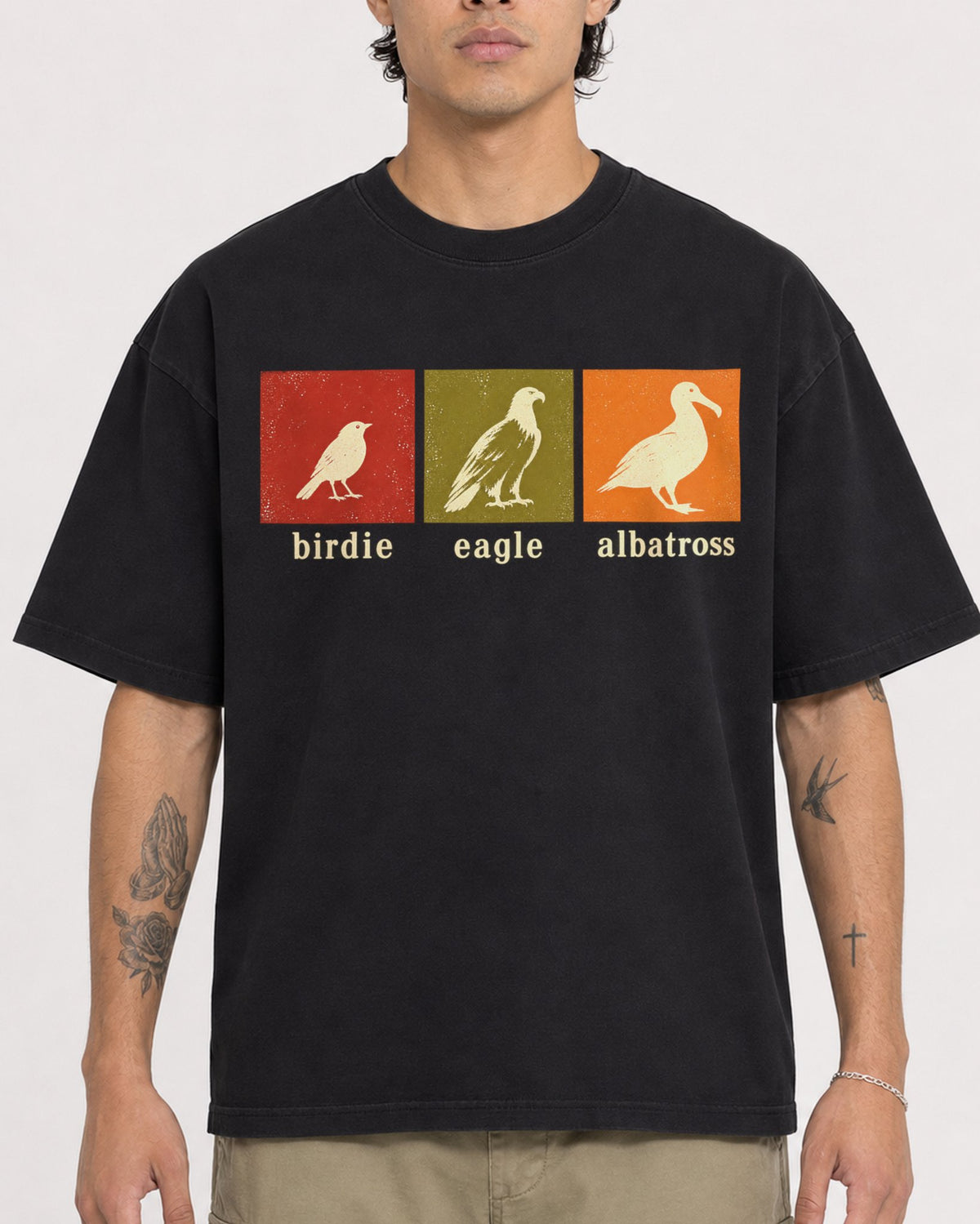 Mockup Boxy Heavyweight Tee Black male close-up 36