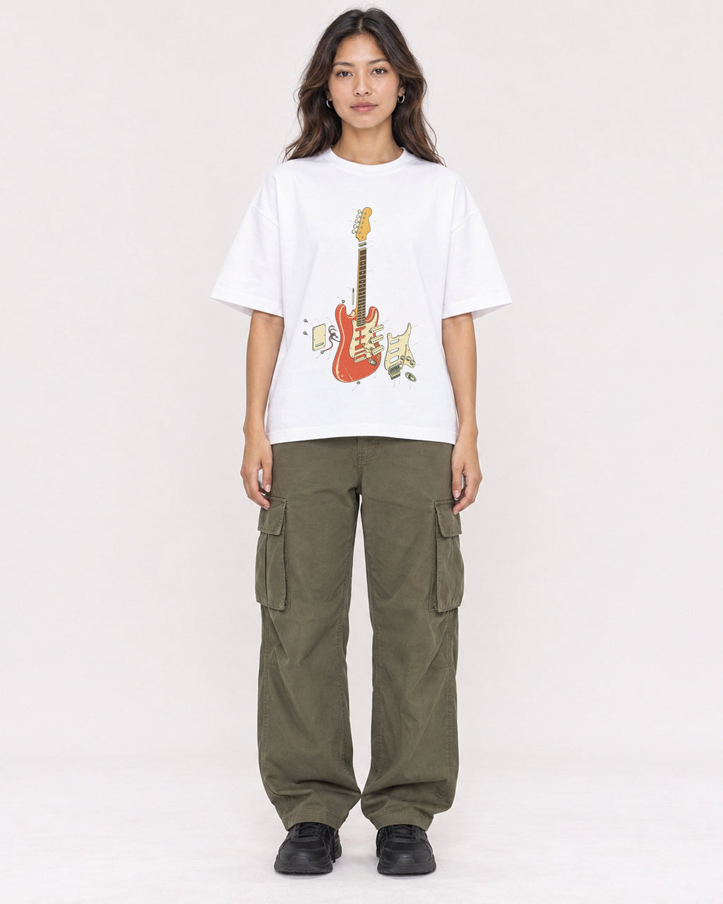 Mockup Boxy Heavyweight Tee White female full-body 02