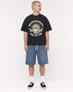 Mockup Boxy Heavyweight Tee Black male full-body 39