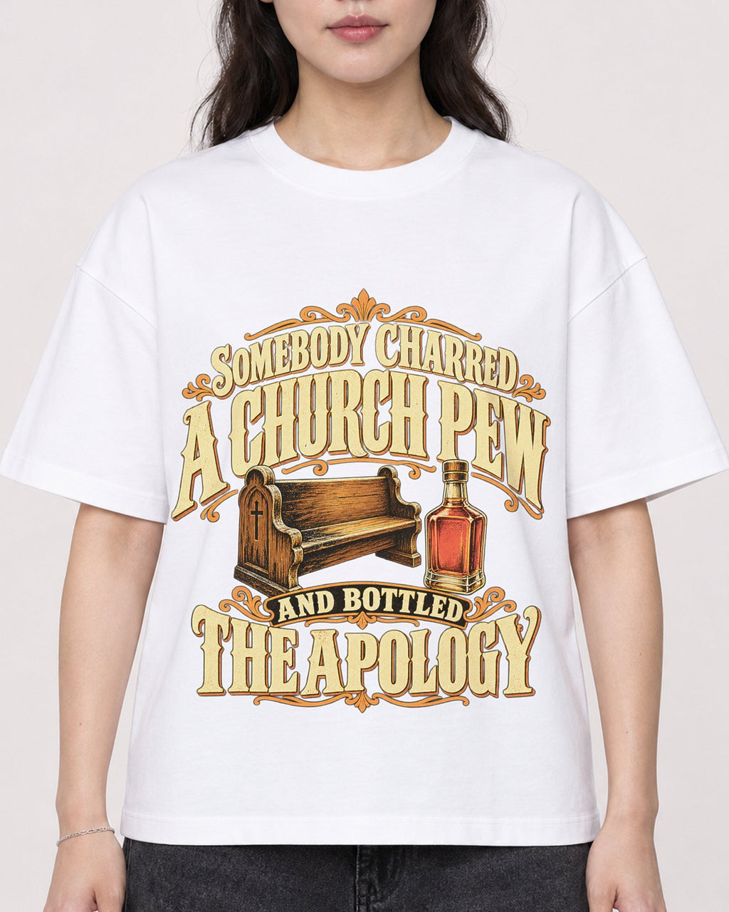 Mockup Boxy Heavyweight Tee White female close-up 03