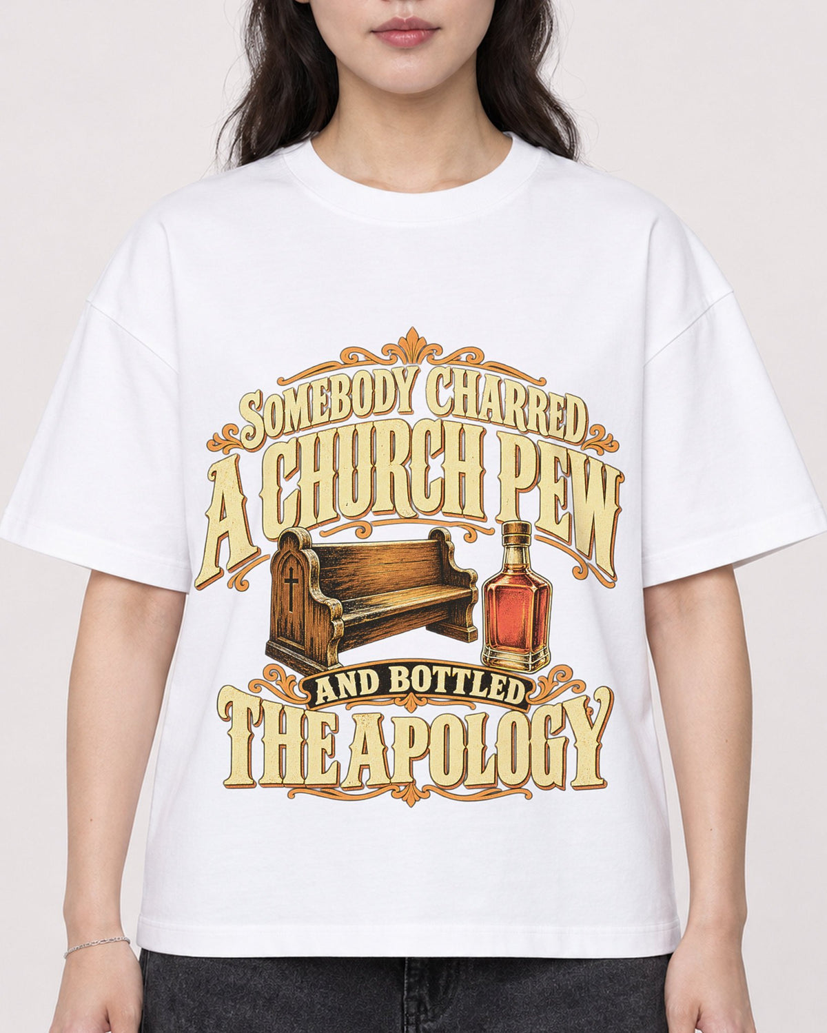 Mockup Boxy Heavyweight Tee White female close-up 03