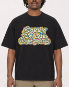 Mockup Boxy Heavyweight Tee Black male close-up 04