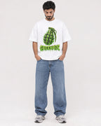 Mockup Boxy Heavyweight Tee White male full-body 07