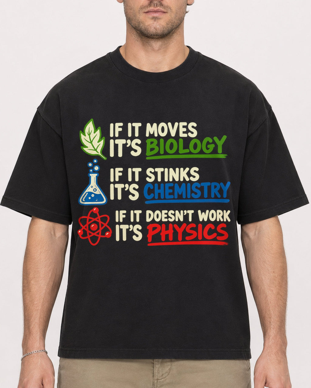 Mockup Boxy Heavyweight Tee Black male close-up 08