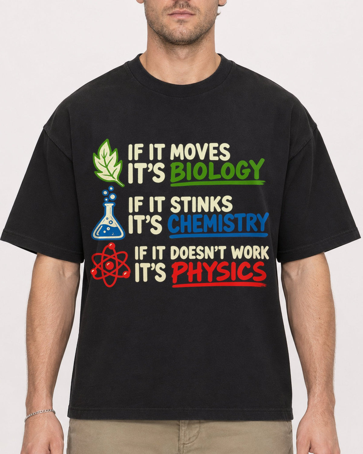 Mockup Boxy Heavyweight Tee Black male close-up 08