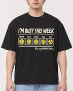 Mockup Boxy Heavyweight Tee Black male close-up 13