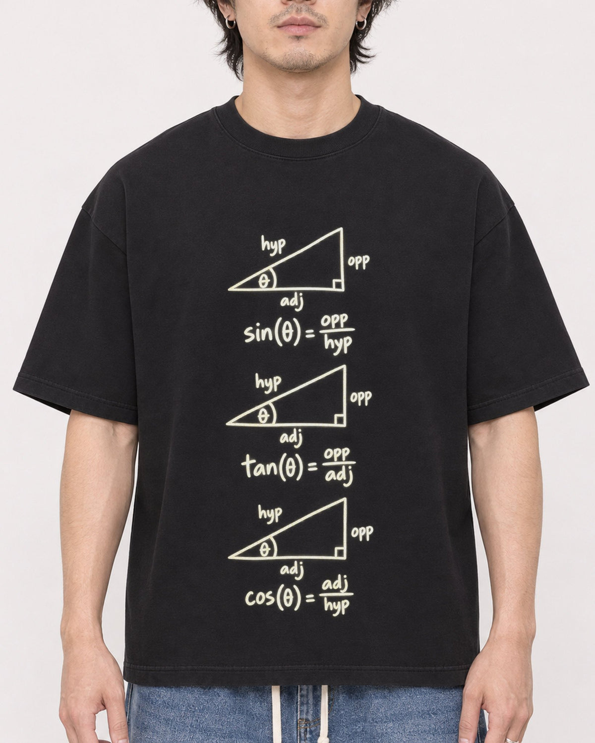 Mockup Boxy Heavyweight Tee Black male close-up 03