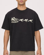 Mockup Boxy Heavyweight Tee Black male close-up 20