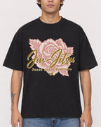 Mockup Boxy Heavyweight Tee Black male close-up 06