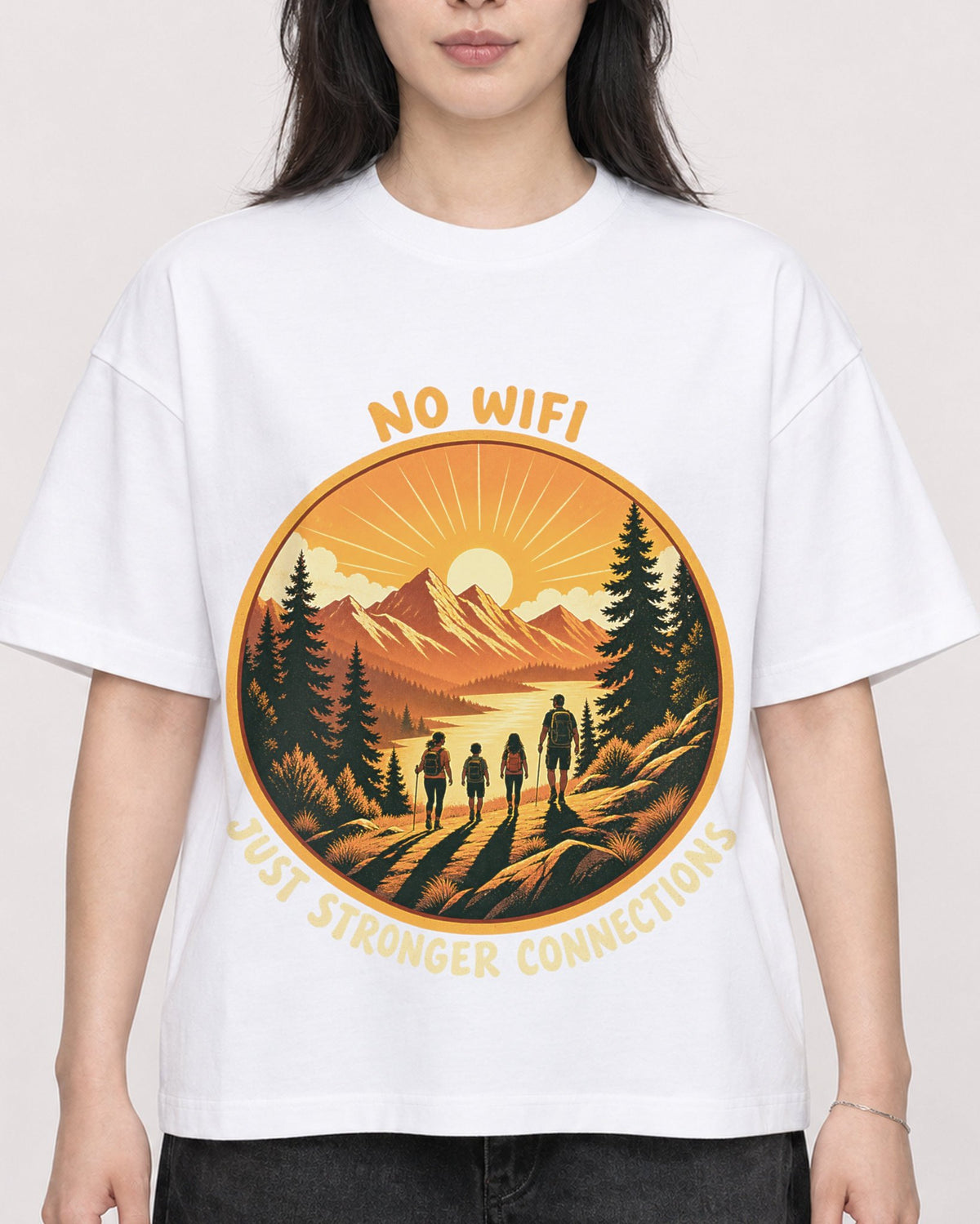 Mockup Boxy Heavyweight Tee White female close-up 13