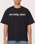 Mockup Boxy Heavyweight Tee Black male close-up 10