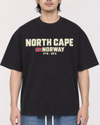 Mockup Boxy Heavyweight Tee Black male close-up 23