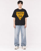 Mockup Boxy Heavyweight Tee Black male full-body 01
