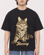 Mockup Boxy Heavyweight Tee Black male close-up 03