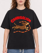 Mockup Boxy Heavyweight Tee Black female close-up 09
