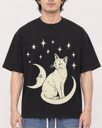 Mockup Boxy Heavyweight Tee Black male close-up 03