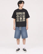 Mockup Boxy Heavyweight Tee Black male full-body 11