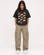 Mockup Boxy Heavyweight Tee Black female full-body 06