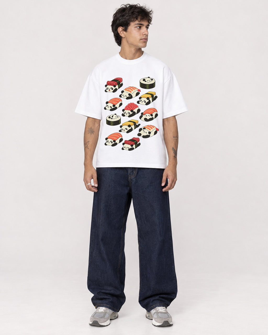 Mockup Boxy Heavyweight Tee White male full-body 06