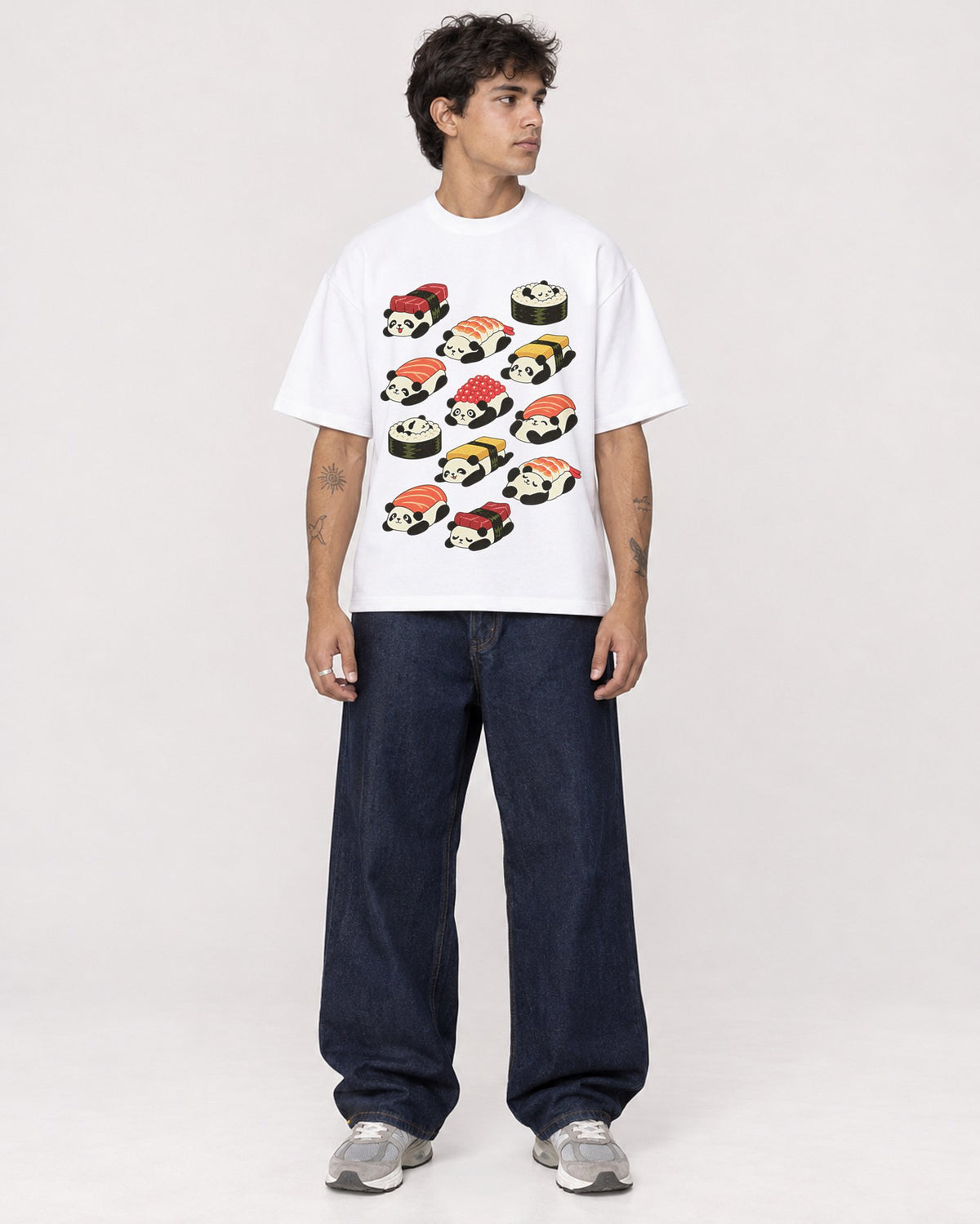 Mockup Boxy Heavyweight Tee White male full-body 06