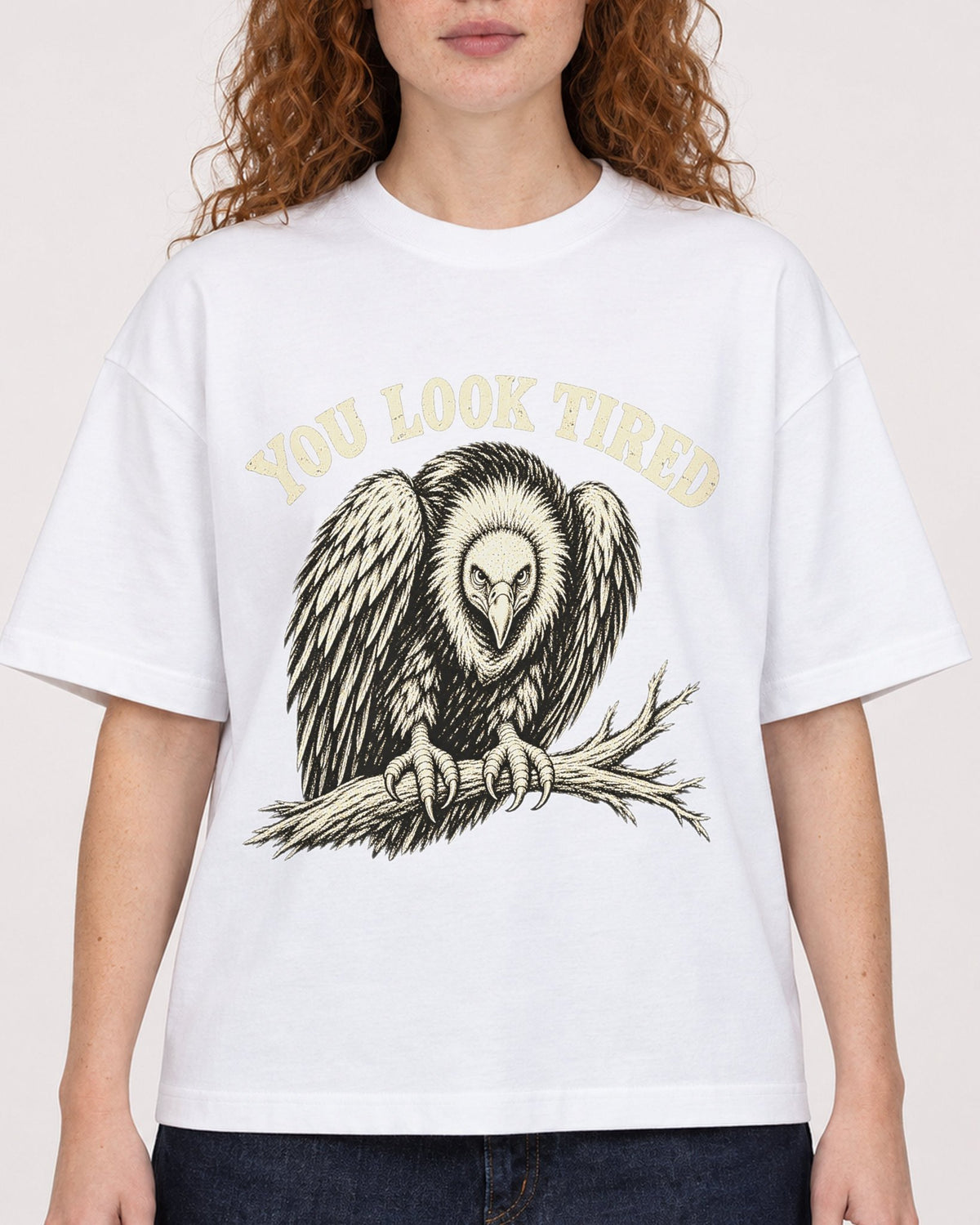 Mockup Boxy Heavyweight Tee White female close-up 09