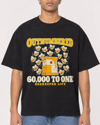 Mockup Boxy Heavyweight Tee Black male close-up 10