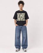 Mockup Boxy Heavyweight Tee Black female full-body 20